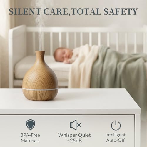 Cegsin Essential Oil Diffuser with Adapter, 100ml Small Aromatherapy Scent Machine for Home & Office Desk, 7 Color LED Coo...