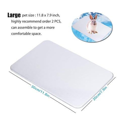 XIEHUZA Rabbit Cooling Pad, 12x8 in Self Cooling Mat for Hamster Guinea Pig Chinchilla Bunny Kitten Cat and Other Small An...