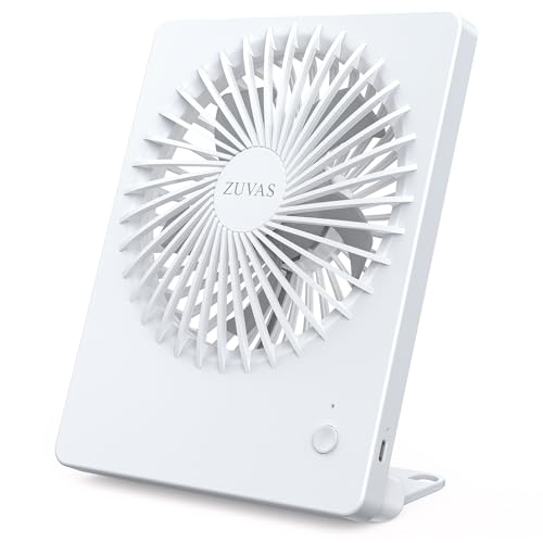 Zuvas Desk Fan Battery Operated Fan Rechargeable 180°Tilt Folding Personal Fan Ultra Quiet Small Portable 3 Speed Adjustab...