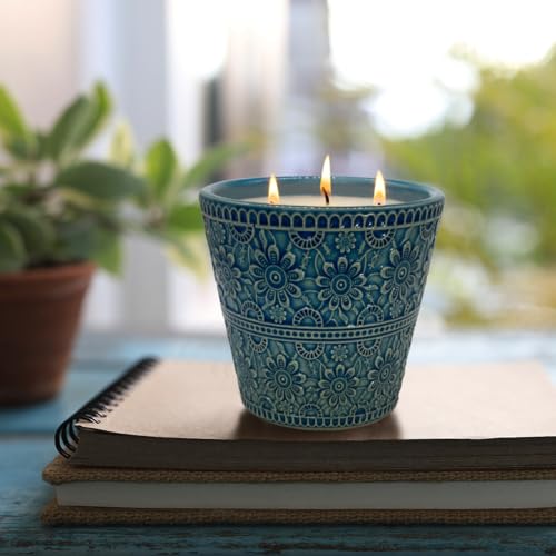 Delicate Porcelain Scented Candle, Natural Eucalyptus & Peppermint Essential Oils and Natural Soy Wax Aromatherapy Candle,...