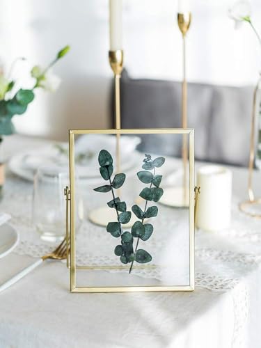 AceList Set of 3 Glass Photo Frame Collection Simple Metal Geometric Picture Frame with Glass Cover Includes 4"" x 4"", ...