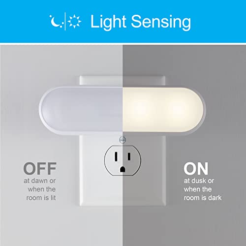 GE Ultrabrite LED Light Bar Night Lights Plug Into Wall Room Decor Ambient Lighting Dusk to Dawn Sensor Bright Nightlight,...