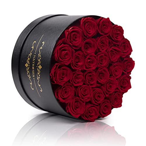 NATROSES Gifts for Her 27 Piece Forever Preserved Roses in a Box, Preserved Flowers for Delivery Birthday, Flowers Gifts f...