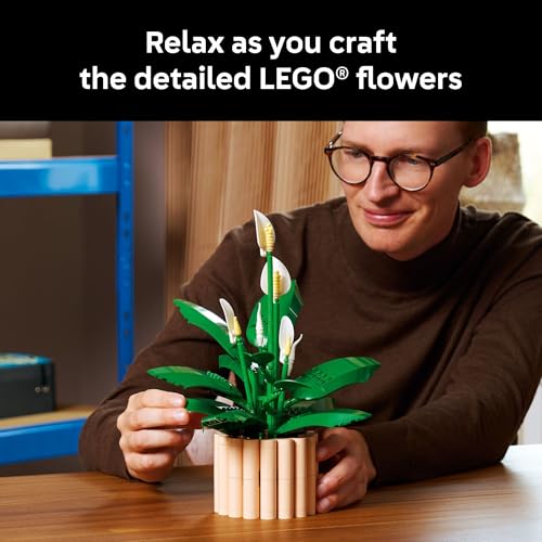 LEGO Botanicals Peace Lily Flower Building Set for Adults - Gifts for Mothers Day - DIY Bedroom, Book Shelf & Office Decor...