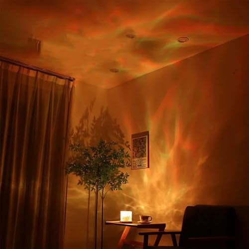 ZLDYPINK Ocean Wave Projector Light, 16 Colors Havie Cube Lamp, 3D Holographic Water Ripple Lamp with Remote Control, Nort...