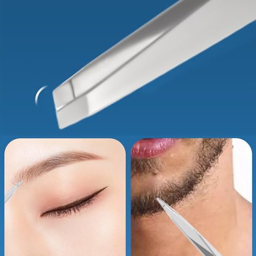 Professional Eyebrow Tweezers Set, Precision Stainless Steel for Hair Removal and Facial Grooming