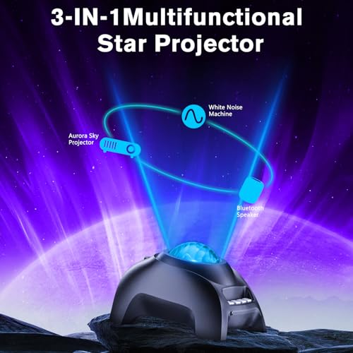 Northern Galaxy Light Aurora Projector, Star Projector with 33 Light Effects, Starry Nebula LED Lamp for Bedroom with Remo...