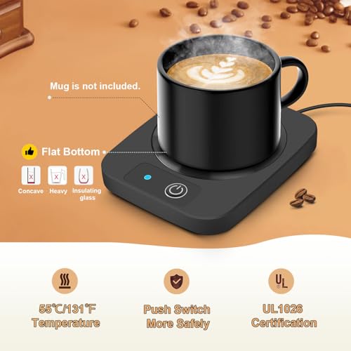 Candle Warmer & Coffee Mug Warmer, Electric Coffee Warmer with Aluminum Metal Panel, 131℉ Beverages Coffee Warmer for Heat...