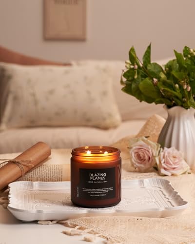 M&SENSE Blazing Flame Warm Winter Scented Candles, 11.6oz 70 Hours Long Lasting Candle for Home Decor Housewarming Gift, 2...