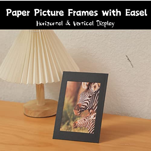 50 Pack Standing Paper Picture Frames 4x6,Cardboard Photo Frame with Easel,Paper Photo Frame Cards,Gallery Frames Bulk For...