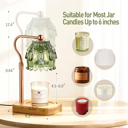 Candle Warmer Lamp with Timer Dimmer - Birthday Gift for Women Mom, Electric Wax Melter Warmer Adjustable Height for Jar C...
