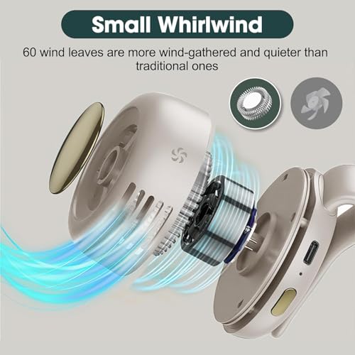 VACVOIIVCE White Portable Mini Bladeless Fan, 3-Speed Clip-on Fan for Shirt and Waist