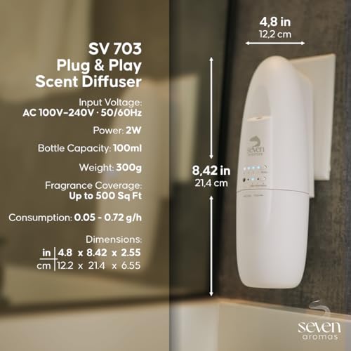 Plug in Waterless Essential Oil Diffuser for Home & Office - Cold Air Aroma Diffuser Covers Up to 500 Sq Ft, Silent Wall P...