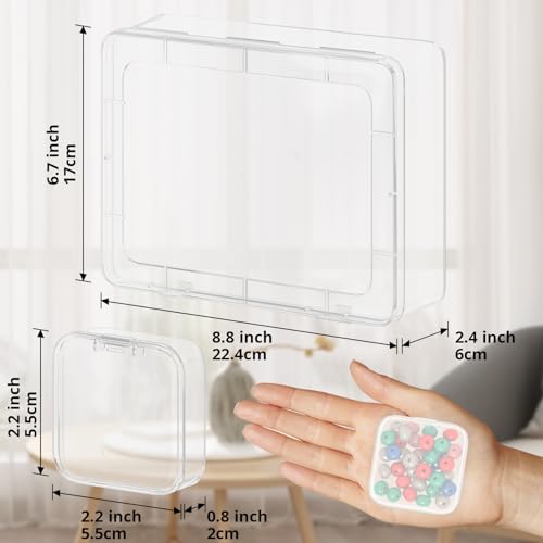 Mathtoxyz Bead Organizer Box, 31Pcs Small Beads Organizers and Storage Plastic Cases Mini Clear Dimond Storage Containers ...