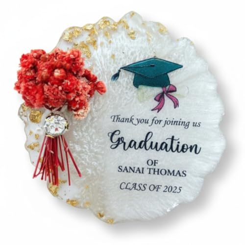 Graduation Party Favors for Guests Personalized Resin-Floral Magnets Class of 2026 Decorations, Graduation Thank You Cards...