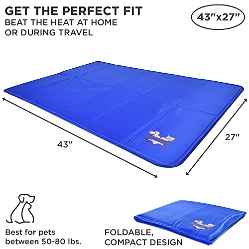 Arf Pets Dog Cooling Mat 27” x 43” Pad for Kennels, Crates and Beds, Non-Toxic, Durable Solid Self Cooling Gel Material. N...