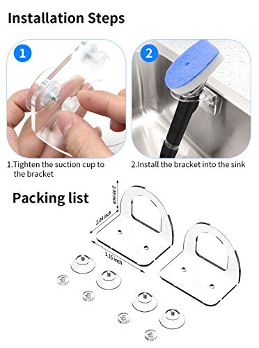 2 Pack Dish Brush Holder, Kitchen Clear Acrylic Sink Caddy Organizer, Vertical Scrub Brush Holder - Secure Suction Seals t...