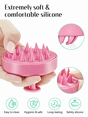 HEETA Scalp Massager Hair Growth, Soft Silicone Scalp Scrubber Shampoo Brush for Exfoliation, Dandruff Removal Head Massag...