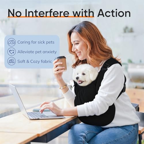 Supet Dog Sling Carrier, Hands Free Adjustable Puppy Pouch Carrier, Soft Wearable Pet Front Bag for Dachshund & Teacup Dog...
