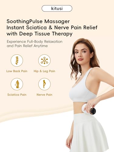 Kitusi Sciatica Pain Relief Devices – Deep Tissue Massager with Multi-Mode Technology, Heat & Light, Targeted Relief for S...