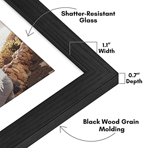 Americanflat 13x19 Picture Frame with Shatter-Resistant Glass - Use as 11x17 Frame with Mat or Display 13x19 Photo Without...