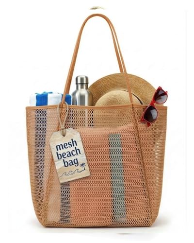 Rave Envy Beach Tote Bag for Women – Waterproof Mesh Tote Bag, Large Capacity Sandproof Beach Bags for Travel