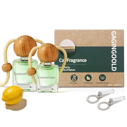 GAGINGOOLD Car Air Freshener Hanging 2 Pack, Lemon Grass Scent Essential Oil Diffuser Long Lasting Up to 150 Days, Cute Ca...
