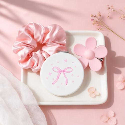 LANGASQUE Birthday Gifts for Women Teen Girls, Happy Birthday Gift Baskets for Women, Coquette Pink Bow Glass Cup Gift Box...