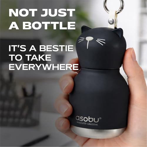 Mini Bestie Water Bottle Cute Collectible Character Bottle for All Ages Leakproof Stainless Steel, 6.7oz, BPA-Free with St...