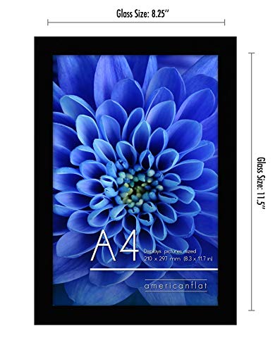 Americanflat A4 Picture Frame with Shatter-Resistant Glass - 8.3x11.7 Frame with Engineered Wood - Signature Collection - ...