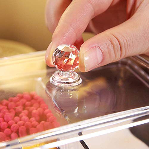 Watpot Qtip Cotton Pad Holder Dispenser Cotton Ball and Swab Storage with Lid Clear Acrylic Cotton Round Organizer, 4 Sect...