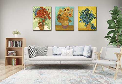 OKEXCKK Sunflowers of Vincent Van Gogh Wall Art, Irises Flower Paintings Artwork Reproduction, Giclee Canvas Prints Pictur...