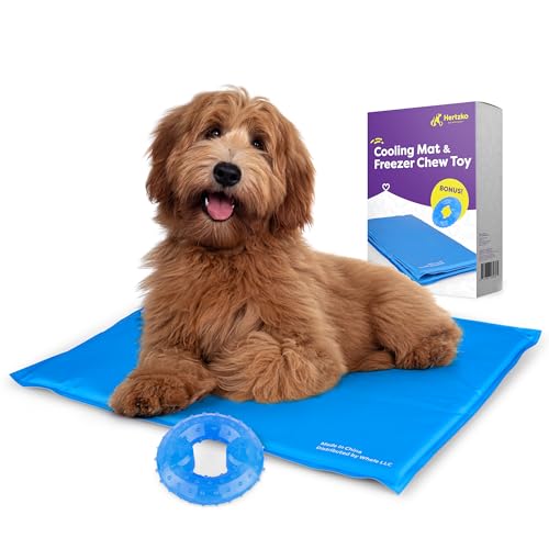 Hertzko Dog Mat & Chew Toy Set – Gel Pad with Innovative Gel Technology – Portable, Non-Toxic Pet Mat for Small to Medium ...