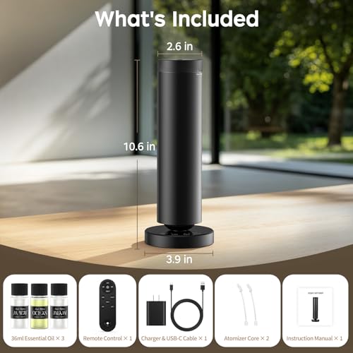 Waterless Scent Diffuser Kit with Lights -Max 2000 Sq Ft Coverage, Essential Oil Diffuser for Home,Hotels,Offices,Spas,Aro...