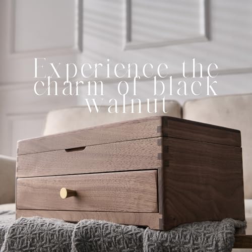 Beexchange Black Walnut Wooden Jewelry Box - Allwood, Handcrafted, Classic Jewelry Box. Jewelry boxes & organizers for Wom...