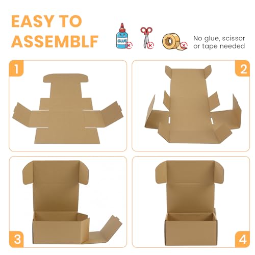 Moukiween 12 Pack Small Shipping Boxes 6x4x3 Inch Corrugated Small Cardboard Boxs for Shipping, Packaging Boxes for Busine...