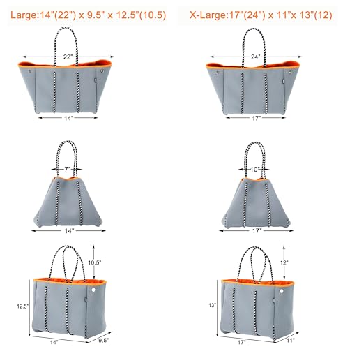 QOGiR Neoprene Multipurpose Beach Bag Tote with Inner Zipper Pocket … … … …
