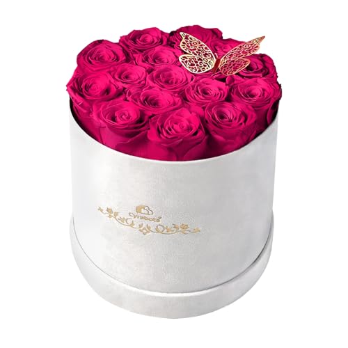 Cyrabota 16 Preserved Roses in a Box, Preserved Flowers Gifts for Women, Forever Flowers for Delivery, Flower Birthday Gif...