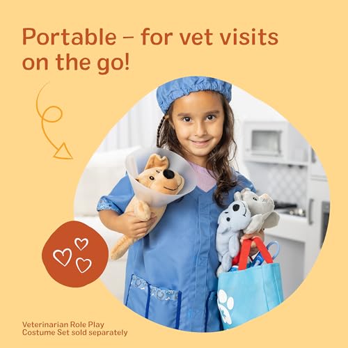 Melissa & Doug Examine and Treat Pet Vet Play Set, 24-Piece Animal Doctor Playset with Dog & Cat Plushies, Pet Doctor Kit...