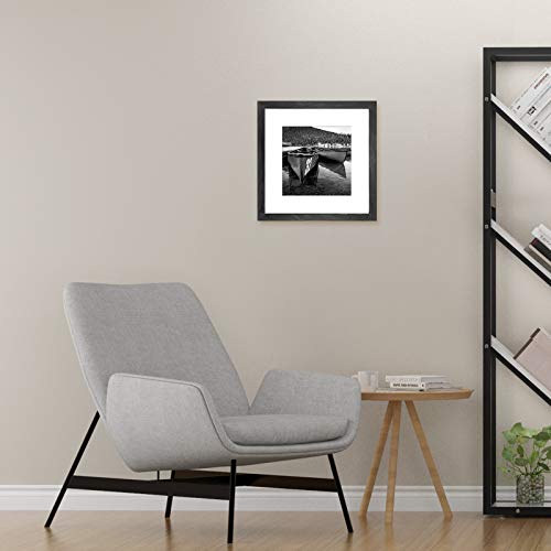 Soonrada 12x12 Picture Frame Matted to Fit Photos 8x8 or 12 x 12 Pictures Without Mat, 12 by 12 Square Solid Wood Black Pi...