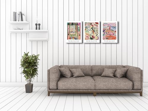 Wieco Art Canvas Wall Art 3 Piece Henri Mattise Art Abstract Colorful Matisse Posters Canvas Prints for Wall and Home Offi...