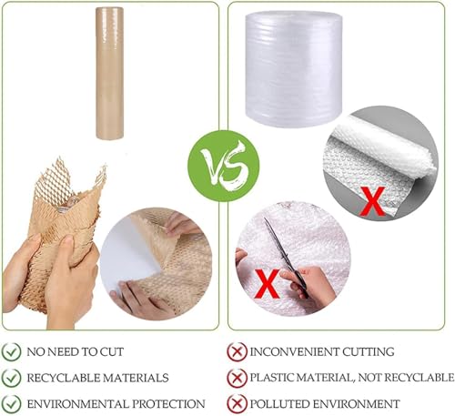 Honeycomb Packing Paper,12 inch x 200 ft Bubble Cushioning Wrap for Packing Moving,Products Gifts Wrapping Paper,Recyclabl...