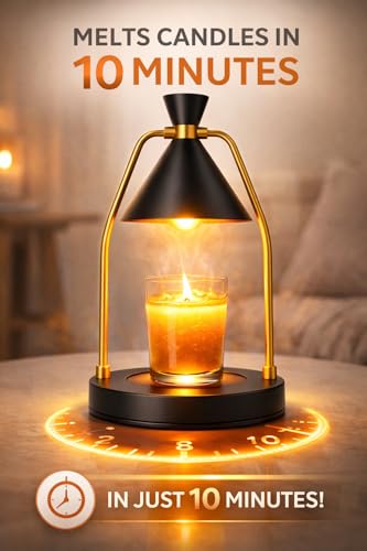 MIGHTY T Candle Warmer Lamp with Timer & Dimmer – Flameless Candle Lamp for Jar Candles – Adjustable Brightness – Safe Hom...