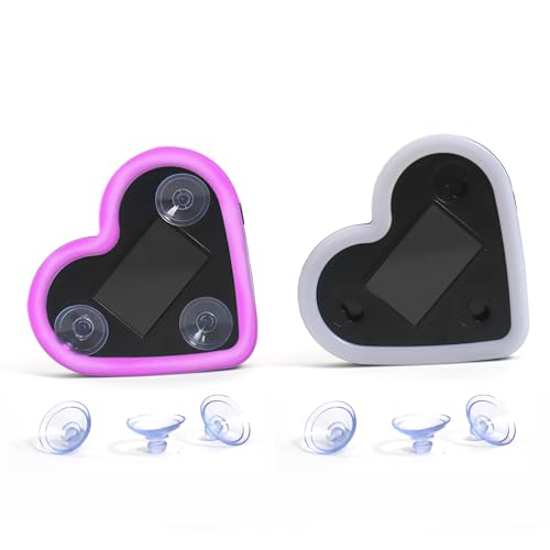 2Pcs Solar Powered Heart Light for Car, LED Wireless Ambient Lamp with 6 Modes & Vibration Sensor Can Automatically Power ...