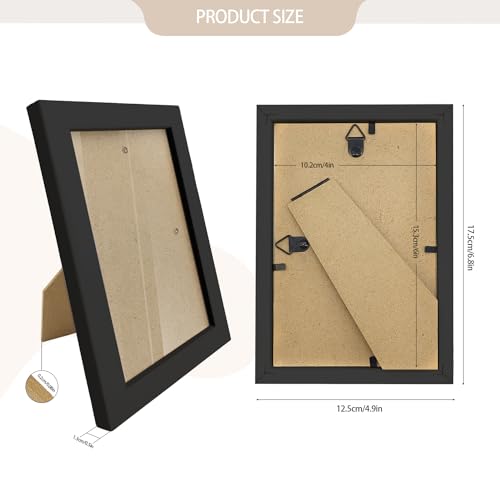 WHEATHUSK 4x6 Picture Frame Bulk Set of 48 Black Photo Frames Display 4x6 Photos Gallery Wall Photo Frames Simple Wooden M...