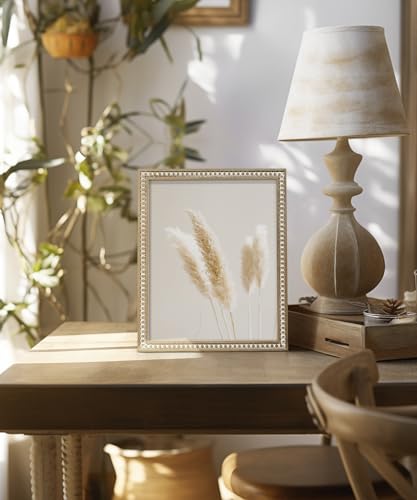 SUMGAR 8x10 Picture Frame Boho 5x7 Photo Frame with Mat Farmhouse White Wood Shabby Chic Wall Mounted Display for Birthday...