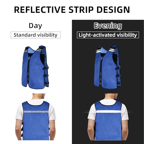 Cooling Vest for Men&Women, Reflective Ice Vest with 32 PCS Ice Packs, Cool Jacket for Hot Weather Summer Workout
