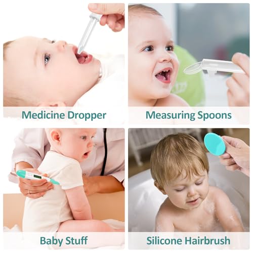 Baby Grooming Kit, Infant Safety Care Set with Hair Brush Comb Nail Clipper Nasal Aspirator,Baby Essentials Kit for Newbor...