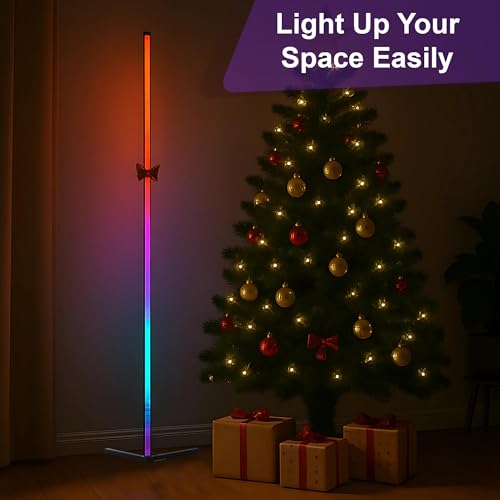 Oizuon 2 Pack Corner Floor Lamp – 57'' Tall RGB Lamp Modern Mood Lighting with 88 LEDs, Bluetooth App Control, and Sturdy ...