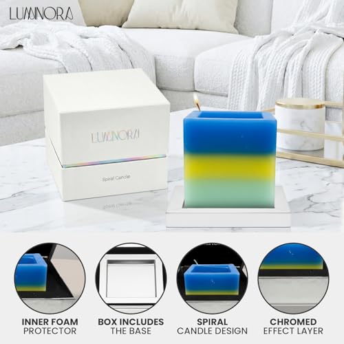 LUMINORA Spiral Scented Candle for Women & Men | Hand-Crafted Decorative Soy Wax Candle | Wooden Wick | Unique Twisted Spi...